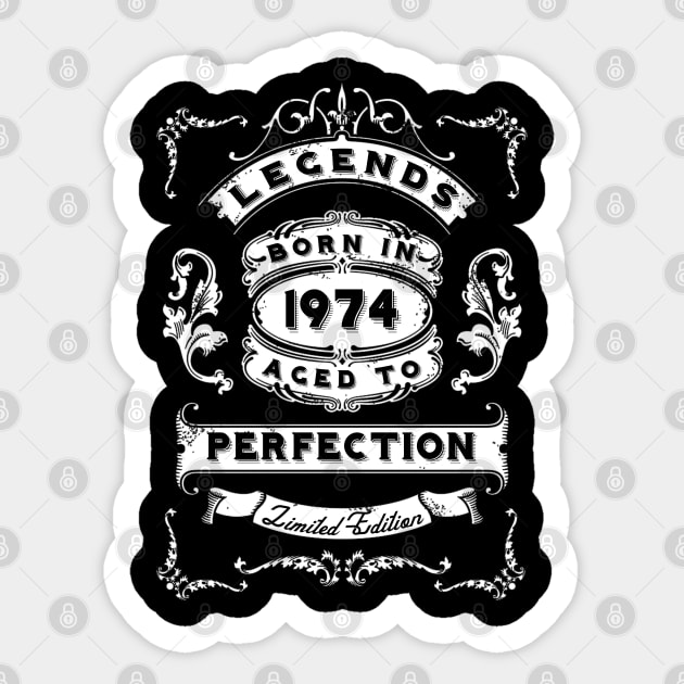 Legends Born in 1974 Sticker by BambooBox